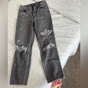 Black distressed jeans
